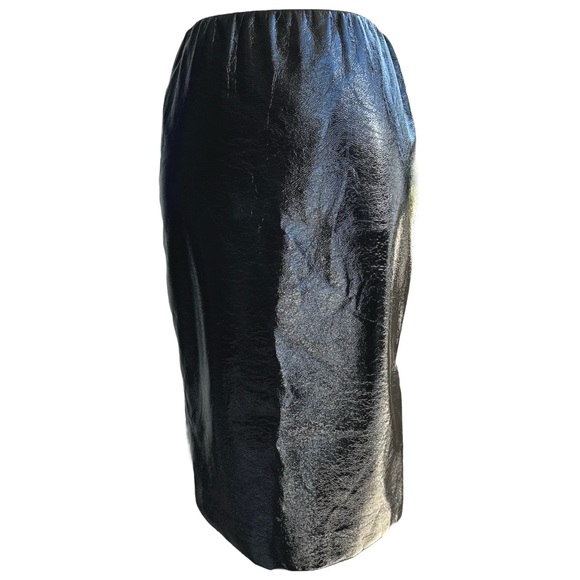 Hilary Radley for Katherine Barclay Vegan Patent Leather Pencil Skirt - Picture 1 of 3
